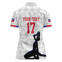 Custom Haiti Football Women Polo Shirt Come on Les Grenadiers White Style