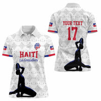 Custom Haiti Football Women Polo Shirt Come on Les Grenadiers White Style