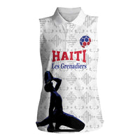 Custom Haiti Football Women Sleeveless Polo Shirt Come on Les Grenadiers White Style