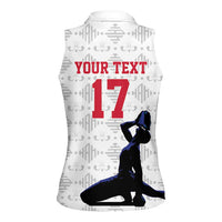 Custom Haiti Football Women Sleeveless Polo Shirt Come on Les Grenadiers White Style