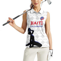 Custom Haiti Football Women Sleeveless Polo Shirt Come on Les Grenadiers White Style