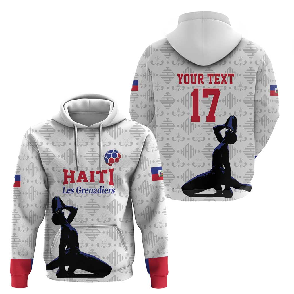 Custom Haiti Football Zip Hoodie Come on Les Grenadiers White Style