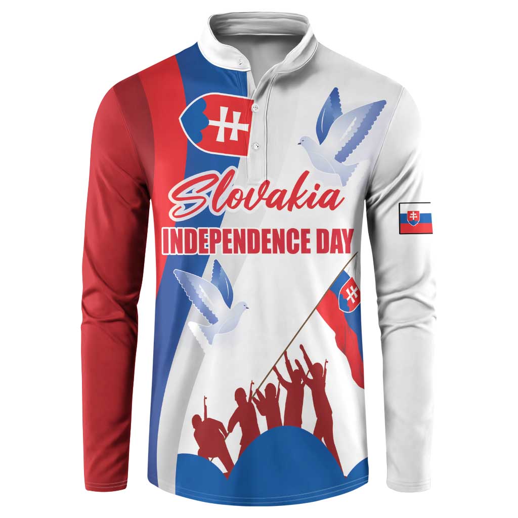 Slovakia Independence Day Button Sweatshirt 17th July 1992