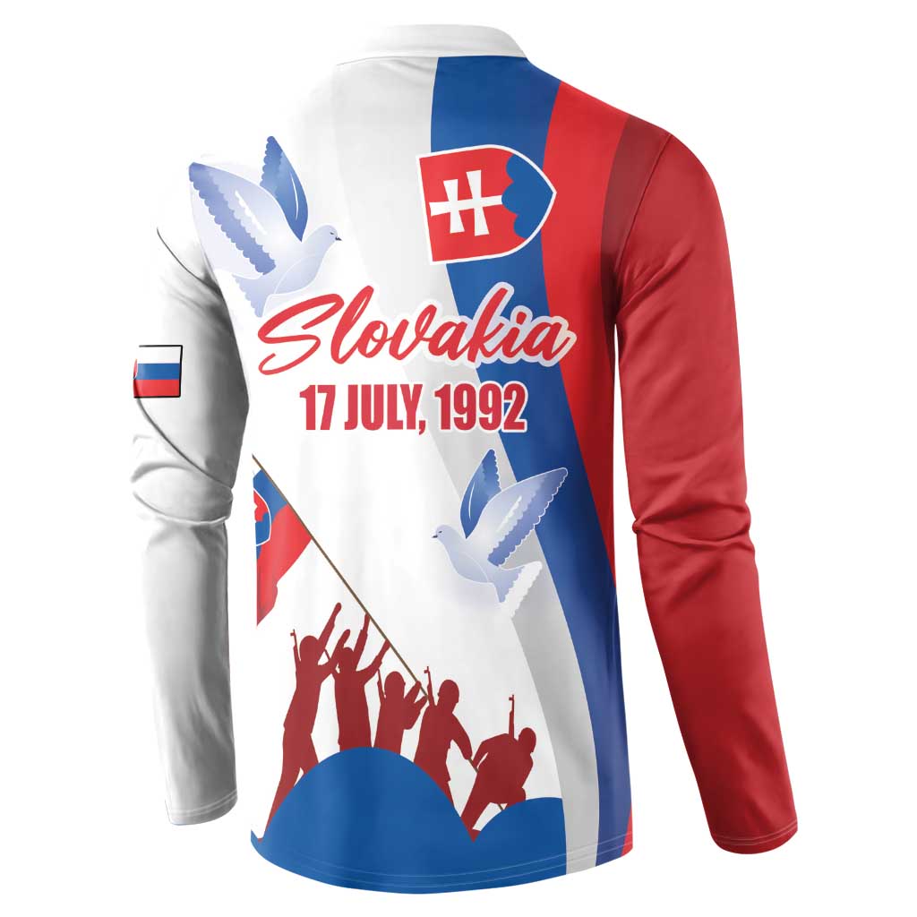 Slovakia Independence Day Button Sweatshirt 17th July 1992