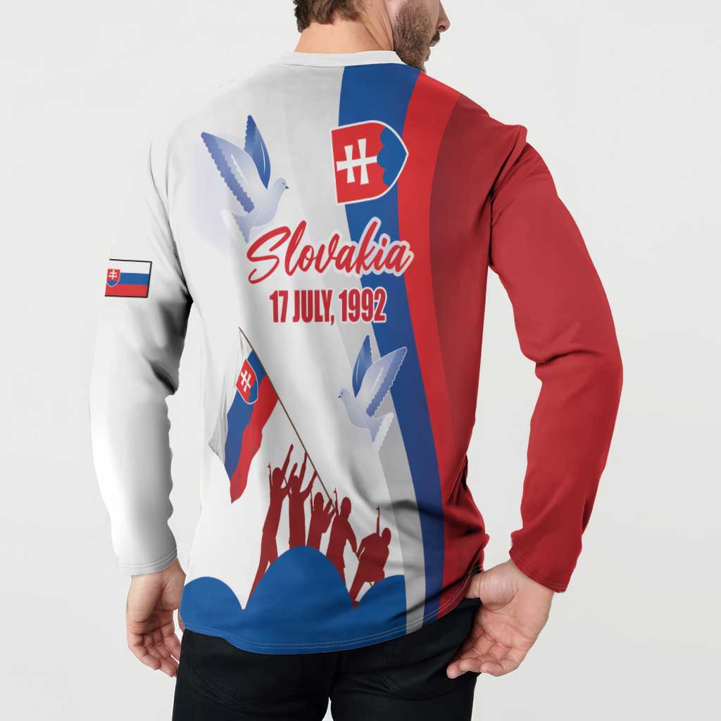 Slovakia Independence Day Button Sweatshirt 17th July 1992