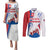 Slovakia Independence Day Couples Matching Puletasi and Long Sleeve Button Shirt 17th July 1992