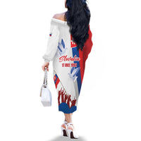 Slovakia Independence Day Family Matching Off The Shoulder Long Sleeve Dress and Hawaiian Shirt 17th July 1992