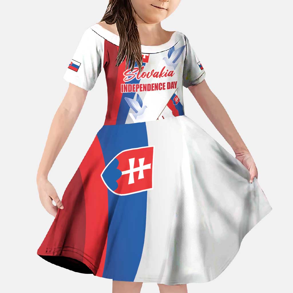 Slovakia Independence Day Family Matching Off Shoulder Maxi Dress and Hawaiian Shirt 17th July 1992