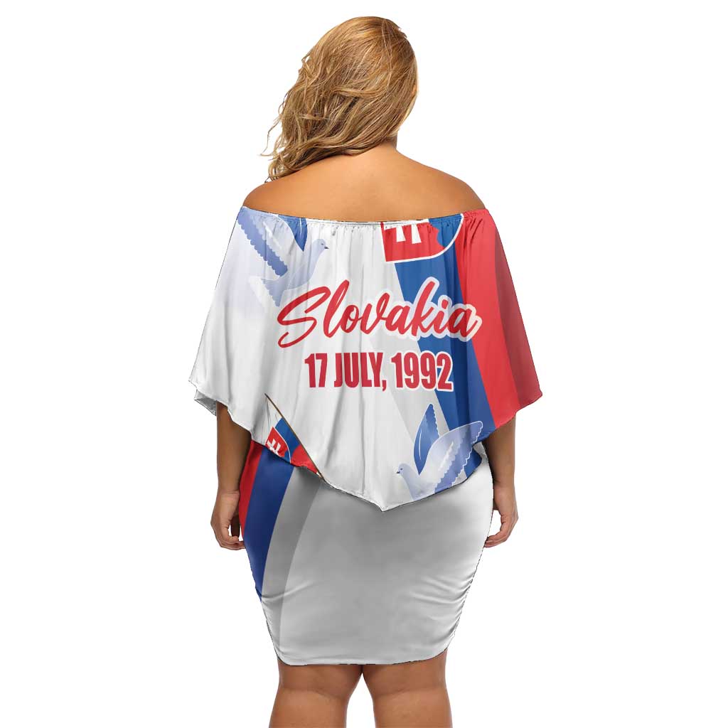 Slovakia Independence Day Family Matching Off Shoulder Short Dress and Hawaiian Shirt 17th July 1992