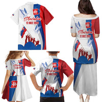 Slovakia Independence Day Family Matching Puletasi and Hawaiian Shirt 17th July 1992