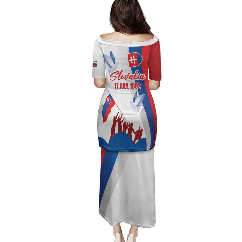 Slovakia Independence Day Family Matching Puletasi and Hawaiian Shirt 17th July 1992