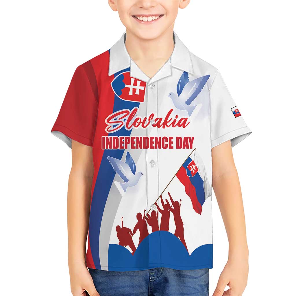 Slovakia Independence Day Kid Hawaiian Shirt 17th July 1992