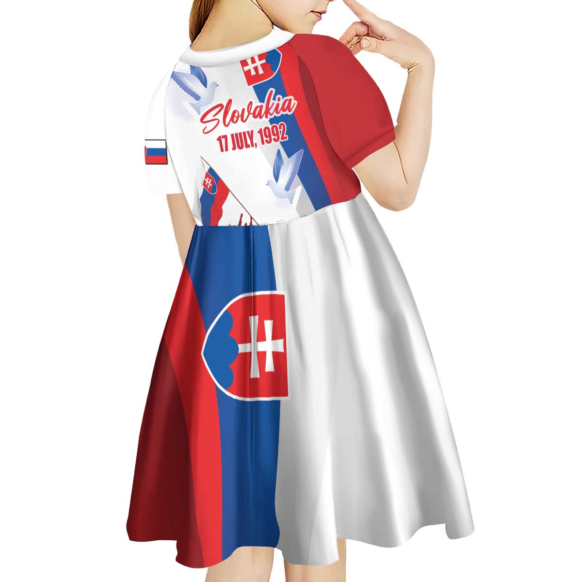 Slovakia Independence Day Kid Short Sleeve Dress 17th July 1992