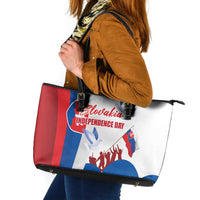 Slovakia Independence Day Leather Tote Bag 17th July 1992