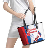 Slovakia Independence Day Leather Tote Bag 17th July 1992