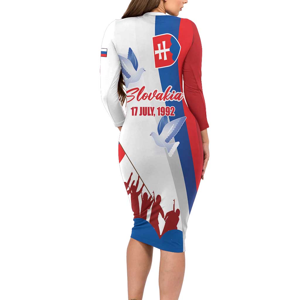Slovakia Independence Day Long Sleeve Bodycon Dress 17th July 1992