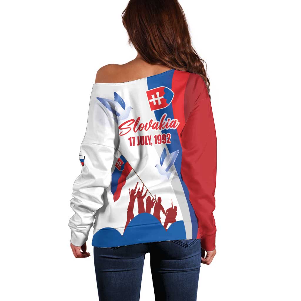 Slovakia Independence Day Off Shoulder Sweater 17th July 1992