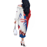 Slovakia Independence Day Off The Shoulder Long Sleeve Dress 17th July 1992