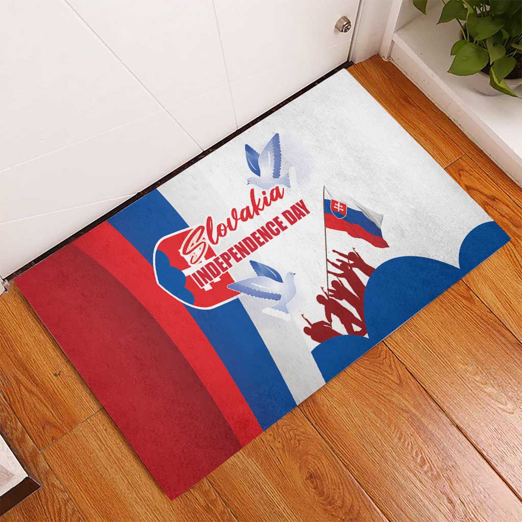 Slovakia Independence Day Rubber Doormat 17th July 1992