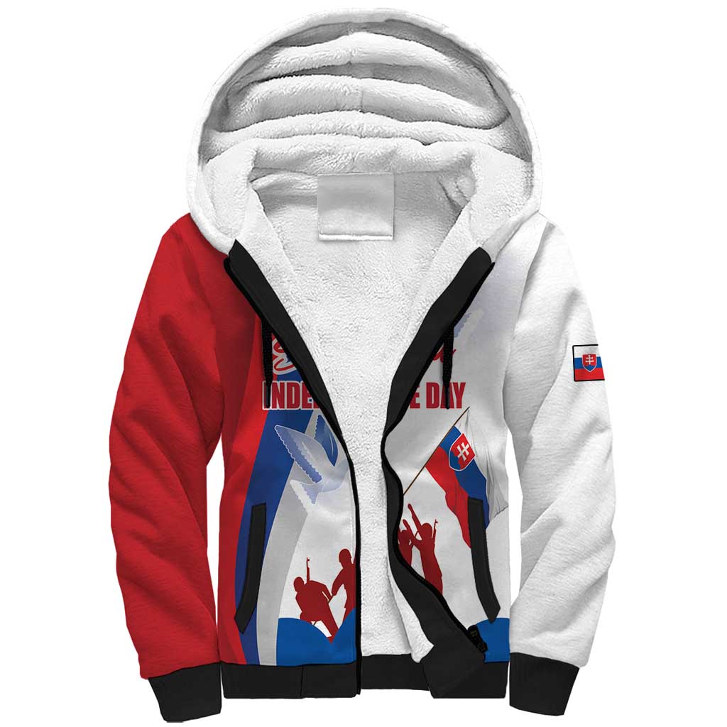 Slovakia Independence Day Sherpa Hoodie 17th July 1992