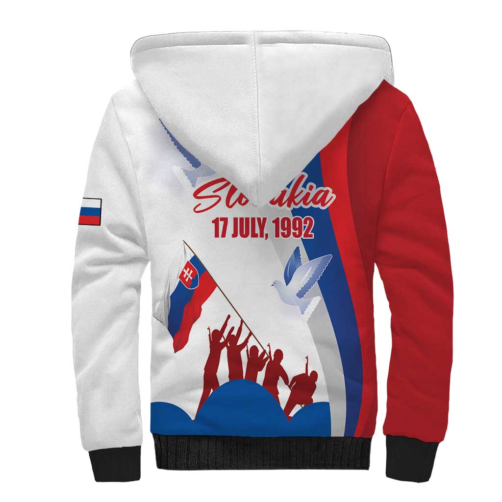 Slovakia Independence Day Sherpa Hoodie 17th July 1992