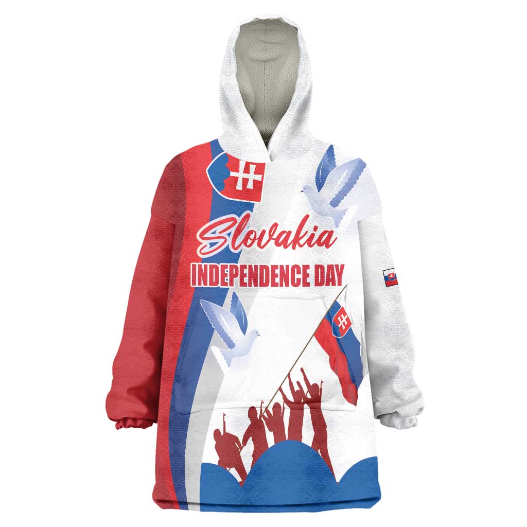Slovakia Independence Day Wearable Blanket Hoodie 17th July 1992
