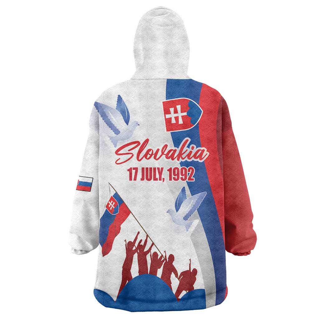 Slovakia Independence Day Wearable Blanket Hoodie 17th July 1992