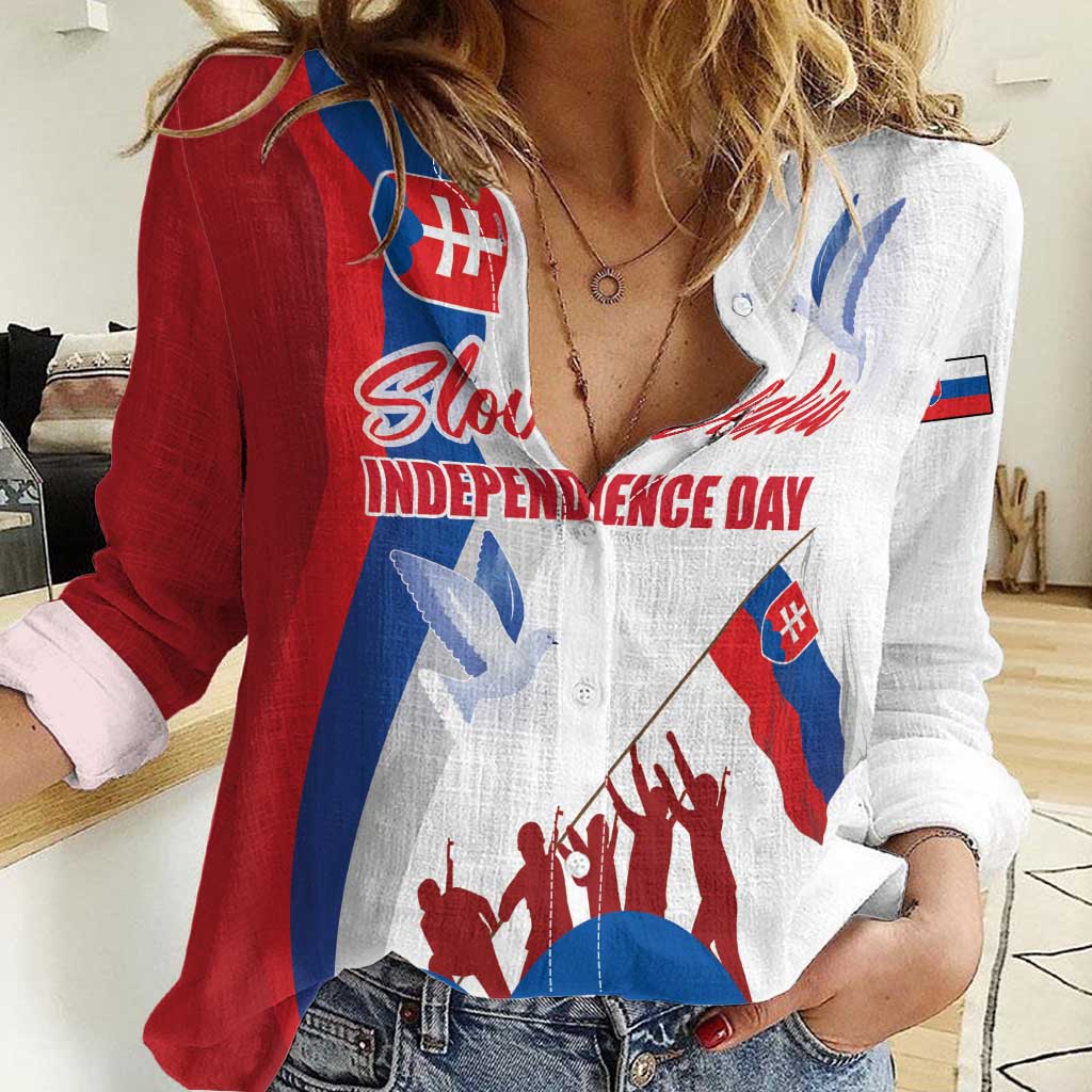 Slovakia Independence Day Women Casual Shirt 17th July 1992