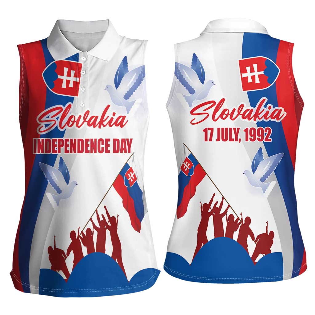 Slovakia Independence Day Women Sleeveless Polo Shirt 17th July 1992