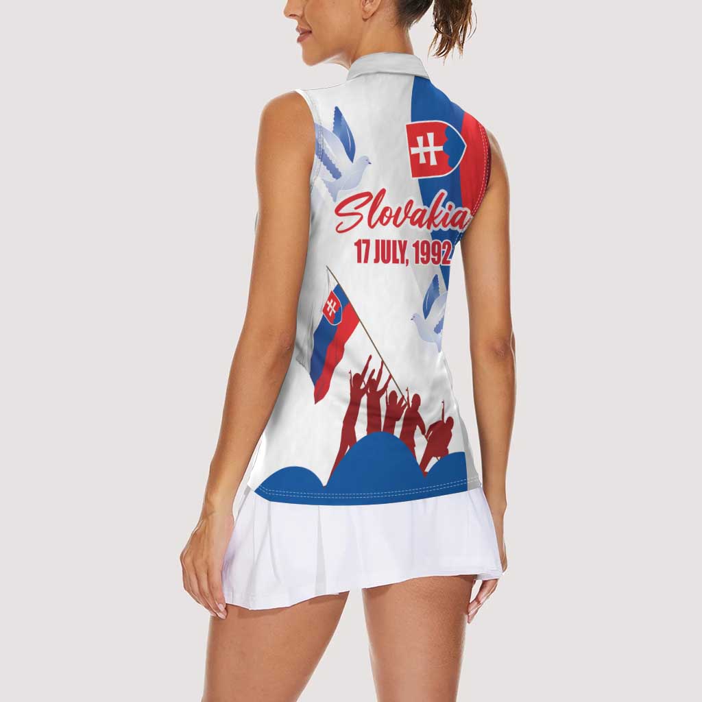 Slovakia Independence Day Women Sleeveless Polo Shirt 17th July 1992
