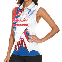 Slovakia Independence Day Women Sleeveless Polo Shirt 17th July 1992