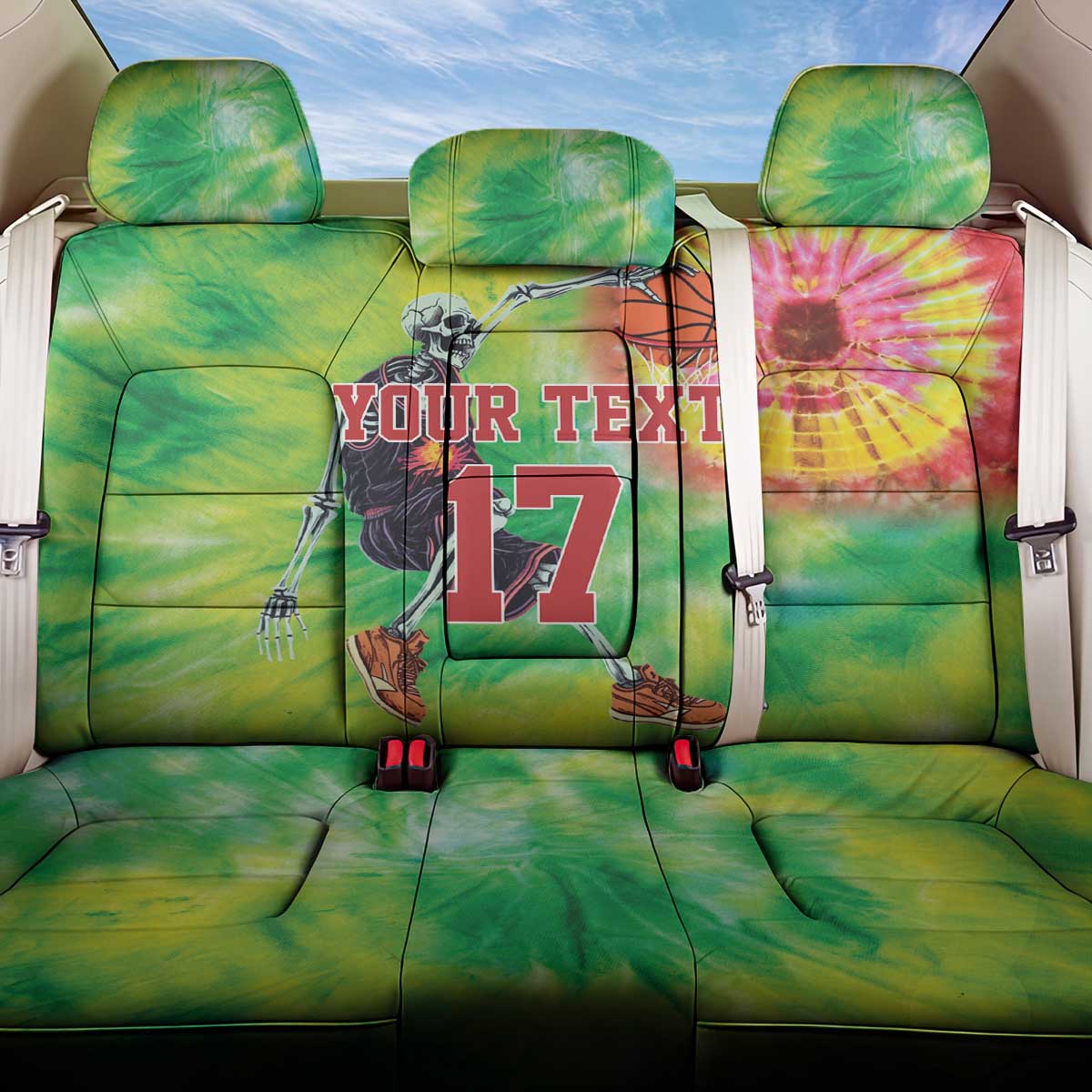 Custom Lithuania Basketball Back Car Seat Cover Retro Style Version 1992