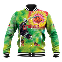 Custom Lithuania Basketball Baseball Jacket Retro Style Version 1992