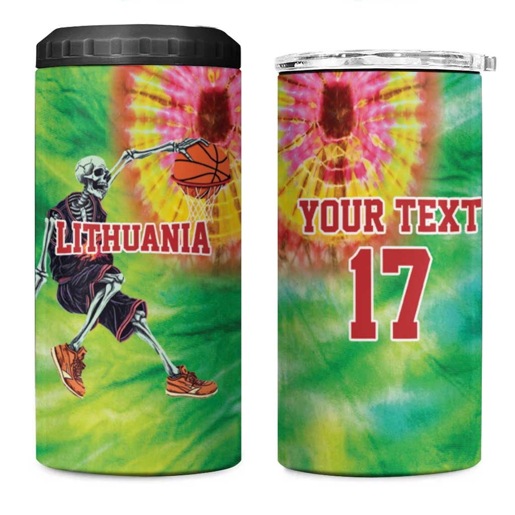 Custom Lithuania Basketball 4 in 1 Can Cooler Tumbler Retro Style Version 1992