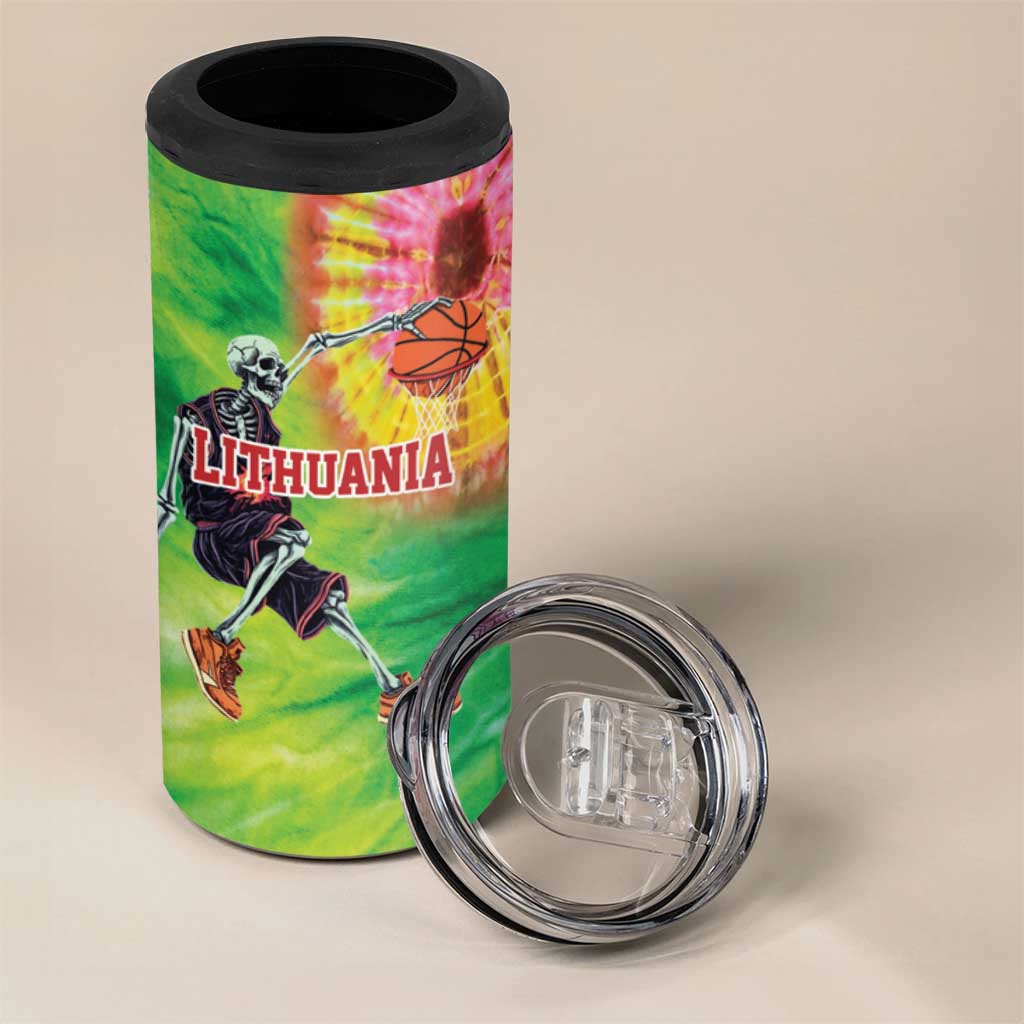 Custom Lithuania Basketball 4 in 1 Can Cooler Tumbler Retro Style Version 1992