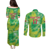 Custom Lithuania Basketball Couples Matching Puletasi and Long Sleeve Button Shirt Retro Style Version 1992