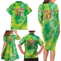 Custom Lithuania Basketball Family Matching Long Sleeve Bodycon Dress and Hawaiian Shirt Retro Style Version 1992