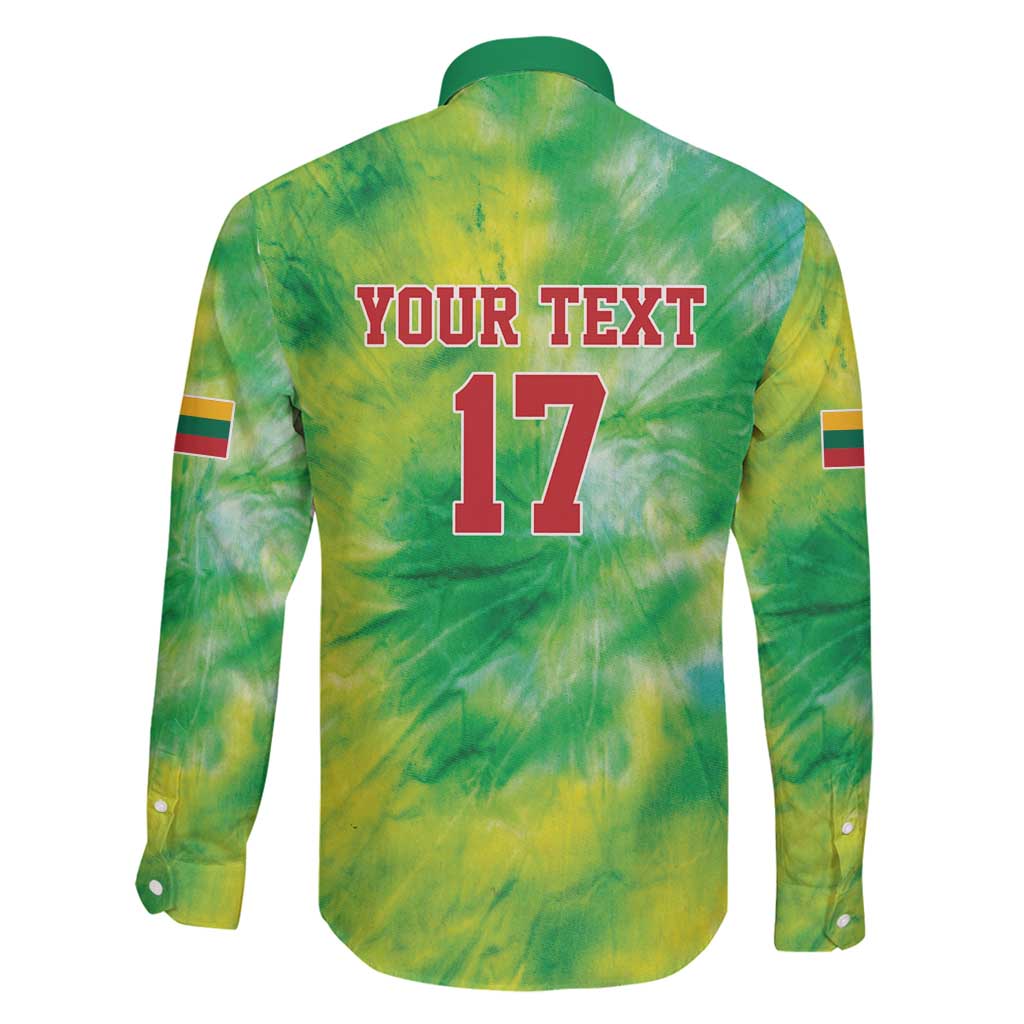 Custom Lithuania Basketball Family Matching Long Sleeve Bodycon Dress and Hawaiian Shirt Retro Style Version 1992