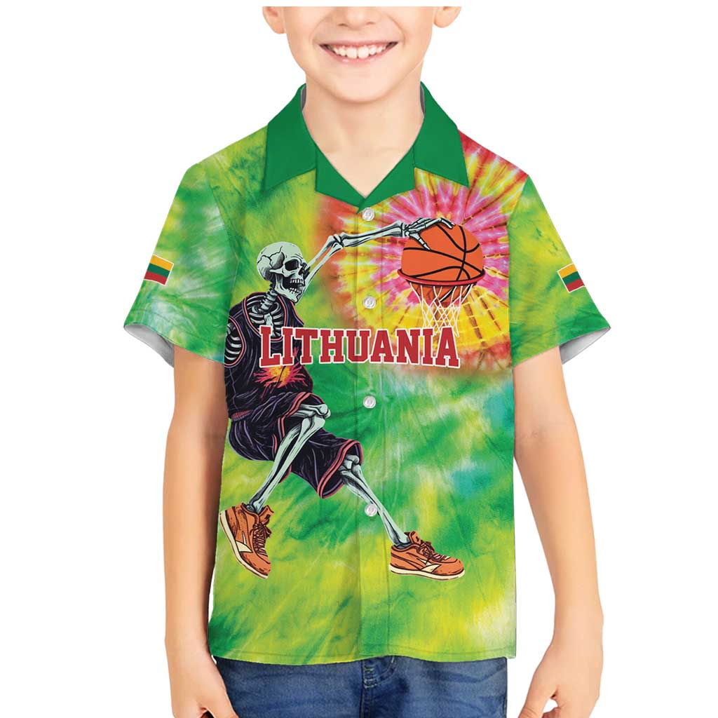 Custom Lithuania Basketball Family Matching Mermaid Dress and Hawaiian Shirt Retro Style Version 1992