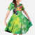 Custom Lithuania Basketball Family Matching Off The Shoulder Long Sleeve Dress and Hawaiian Shirt Retro Style Version 1992