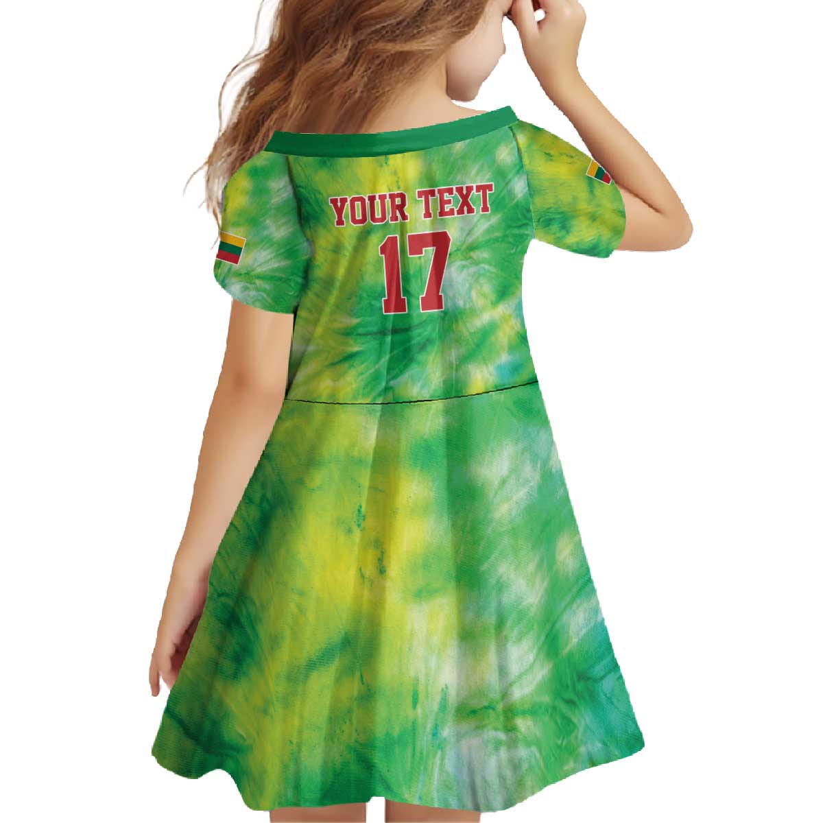 Custom Lithuania Basketball Family Matching Off The Shoulder Long Sleeve Dress and Hawaiian Shirt Retro Style Version 1992
