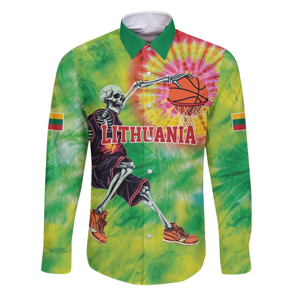 Custom Lithuania Basketball Family Matching Off Shoulder Maxi Dress and Hawaiian Shirt Retro Style Version 1992