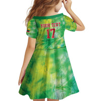 Custom Lithuania Basketball Family Matching Off Shoulder Short Dress and Hawaiian Shirt Retro Style Version 1992