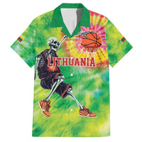 Custom Lithuania Basketball Family Matching Tank Maxi Dress and Hawaiian Shirt Retro Style Version 1992