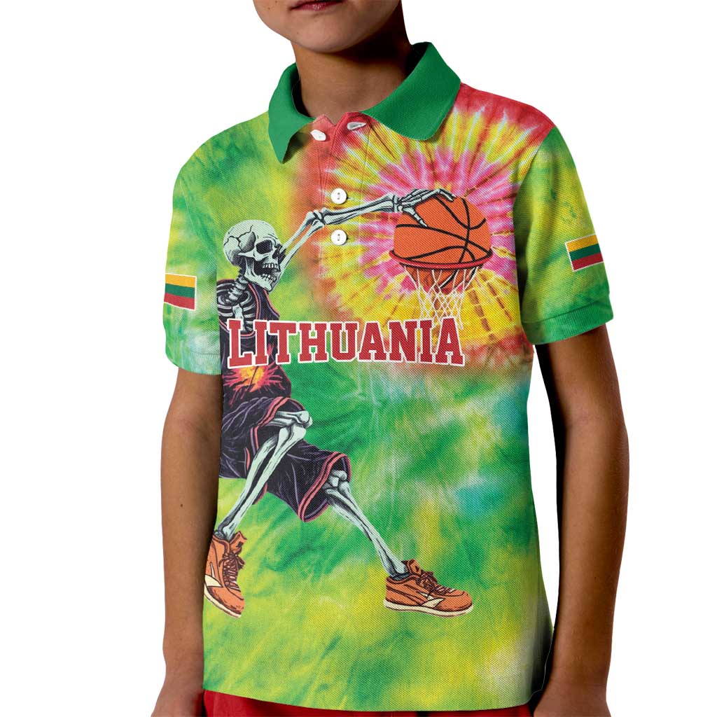 Custom Lithuania Basketball Kid Polo Shirt Retro Style Version 1992