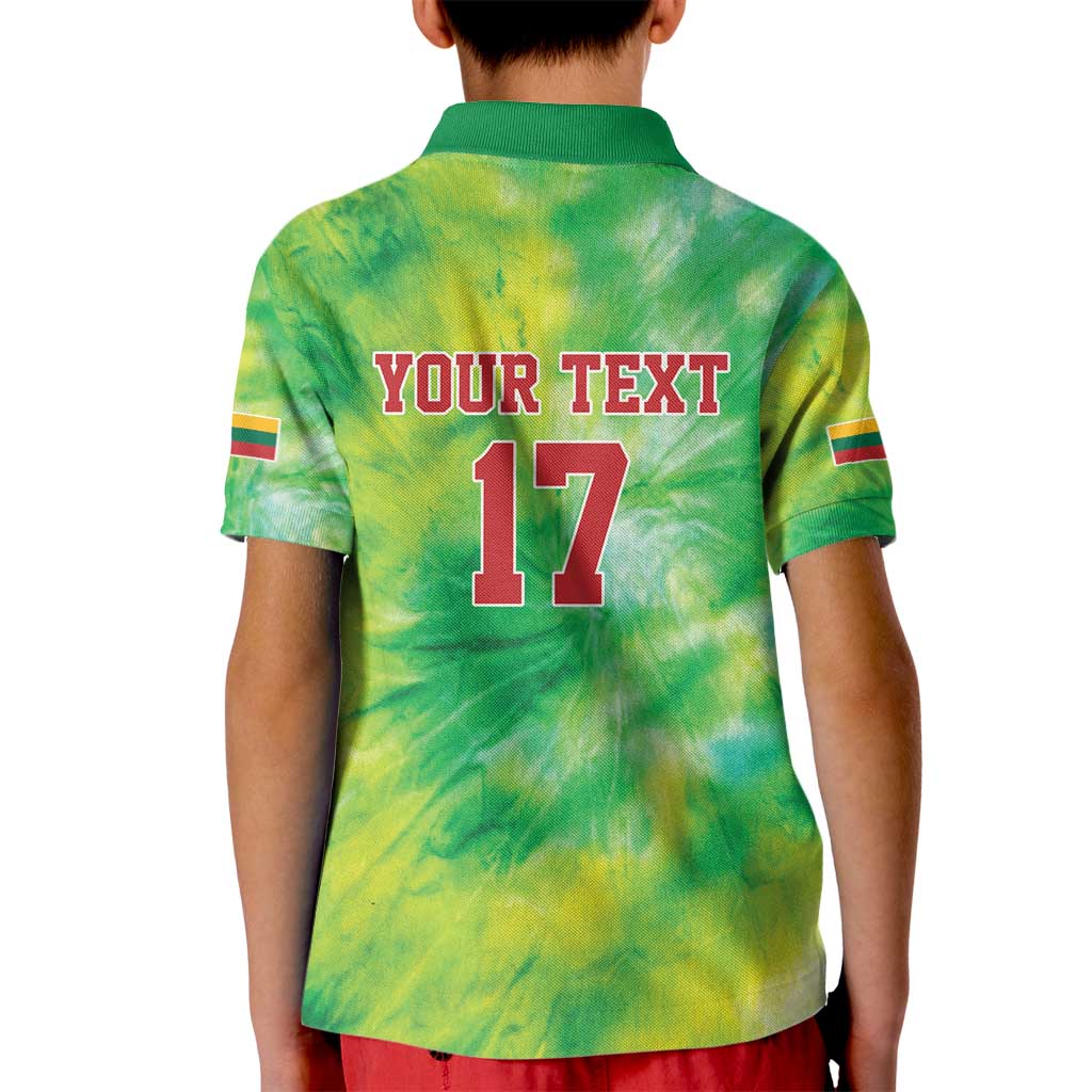 Custom Lithuania Basketball Kid Polo Shirt Retro Style Version 1992