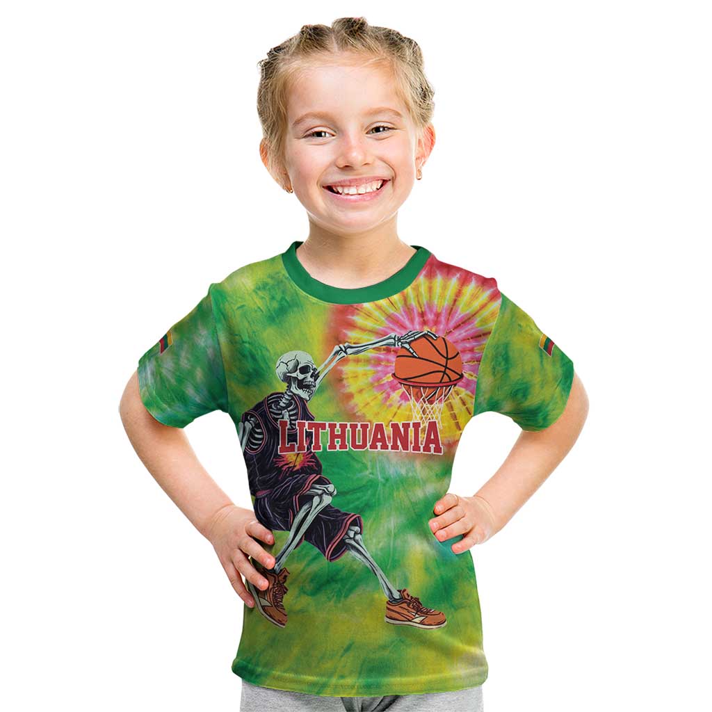 Custom Lithuania Basketball Kid T Shirt Retro Style Version 1992