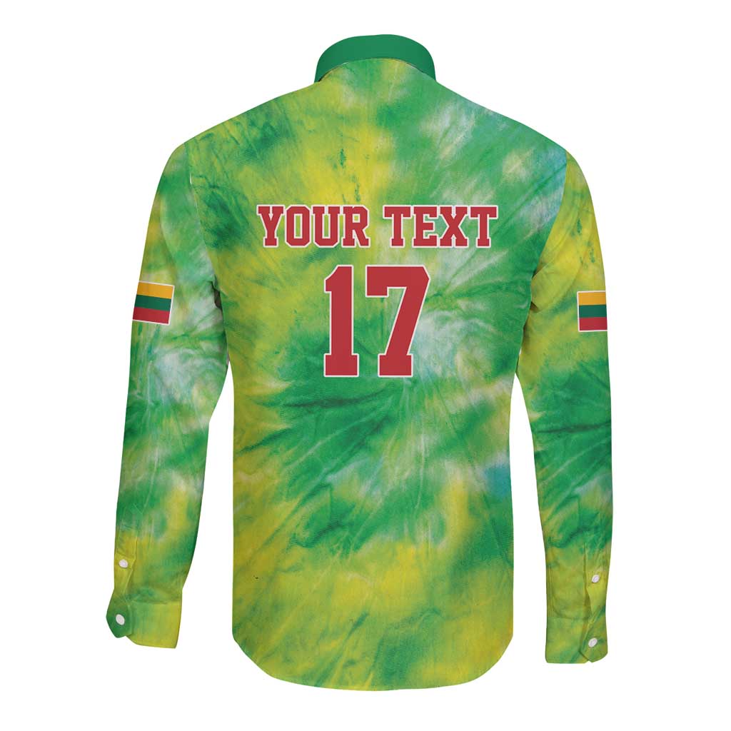 Custom Lithuania Basketball Long Sleeve Button Shirt Retro Style Version 1992