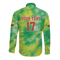 Custom Lithuania Basketball Long Sleeve Button Shirt Retro Style Version 1992