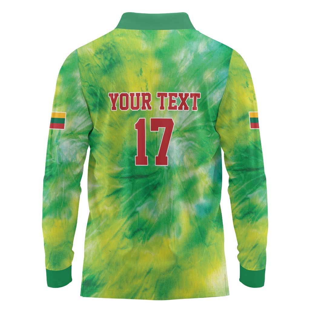 Custom Lithuania Basketball Long Sleeve Polo Shirt Retro Style Version 1992